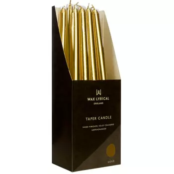 Свеча столовая Wax Lyrical 25см, цвет золотой