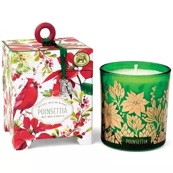 Свеча в подарочной коробке 8x8x10см Michel design works Пуансетия