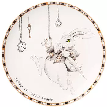 Тарелка закусочная Lefard Wonderland Белый кролик