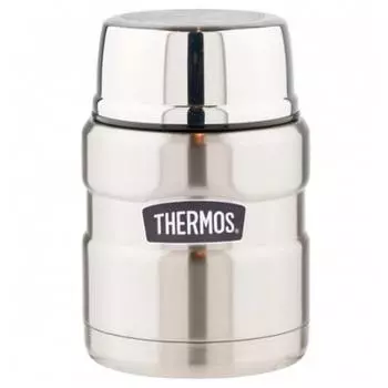 Термос с ложкой Thermos King 470мл, серебряный