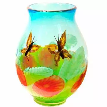 Ваза Art Glass Порхающие цветы 35 см