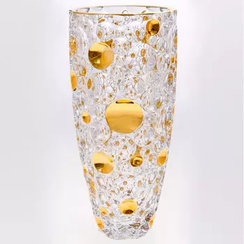 Ваза Jihlava Lisboa Золотые круги 35см