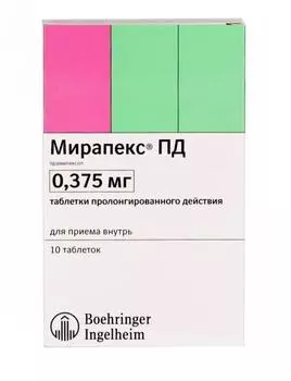 мирапекс пд 0,375 мг 10 табл