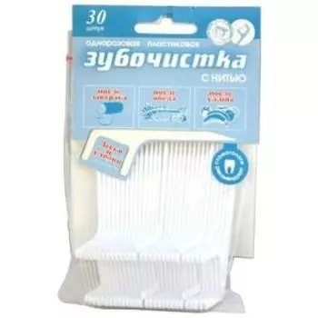 зубочистка с нитью флосстик 30