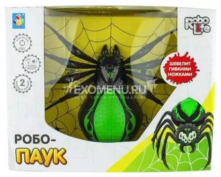 1toy игрушка Робо-паук (свет, звук, движение) черно-зел