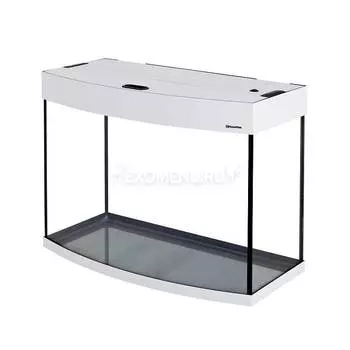 Аквариум AquaPlus 105 (700х350х560-6) фигурный со светильником LUX 2х18Вт. белое дерево