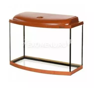 Аквариум AquaPlus Ф70 (600х300х400-5) фигурный со светильником STD 1х15Вт. итальянский орехАквариум AquaPlus STD Ф70 итальянский орех (500х300х460-5) фигурный, 62 л., со светильником 1х15 Вт.