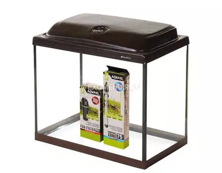 Аквариум AquaPlus STD П60 венге (500х300х460-5) прямоугольный, 55 л., со светильником 1х14Вт. + оборудование (помпа Fan-1, рег. нагреватель T75)