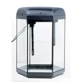 Aквариум HEXA SET 60L укомплектован встроенным фильтром, обогревателем