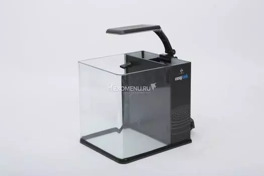 Аквариум UpAqua Easy Tank 20B, 10 литров со светильником, помпой и наполнителем, черный, 20х23х22 см