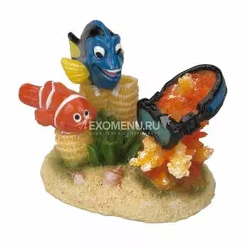 AQUA DELLA Декорация для аквариума "Рыбки Немо и Дори", разноцветные, 6.5x4.5х2.5см (Бельгия)