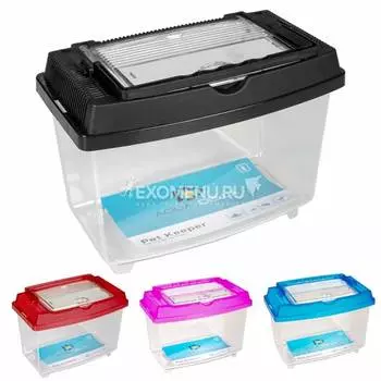 AQUA DELLA Переноска для животных пластиковая, прозрачная, "PET KEEPER", в ассортименте, 20х12х15см