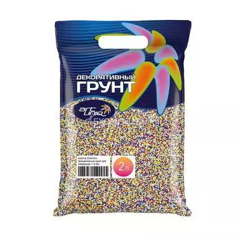 !ArtUniq ColorMix Confetti - Декоративный грунт для аквариума "Конфетти", 1-2 мм, 3 кг, 2 л