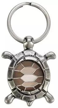 BLUE BUG Брелок металлический с монеткой "Черепаха", 38х50мм, серебристый (Германия)