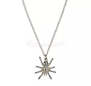 BLUE BUG Кулон на цепочке "Паук", 24х25мм, серебристый (Германия)