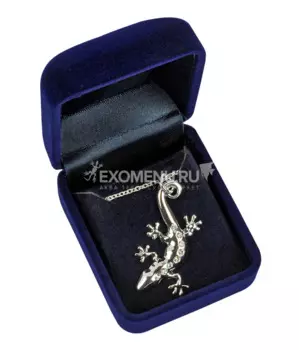 BLUE BUG Кулон на цепочке со стразами "Геккон", 22х36мм, в коробке (Германия)