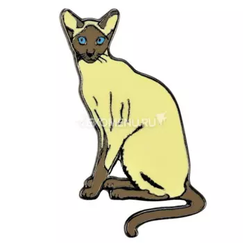 BLUE BUG Значок металлический "Кошка Сиамская", 15х26мм (Германия)