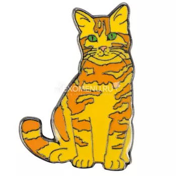 BLUE BUG Значок металлический "Кот рыжик", 17х25мм, жёлтый (Германия)