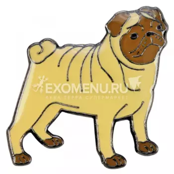 BLUE BUG Значок металлический "Мопс", 19х19мм (Германия)