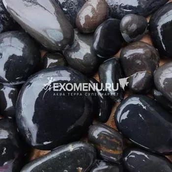 DECOTOP Black - Натуральная чёрная галька, 3-8 см, 1.5 кг/1 л