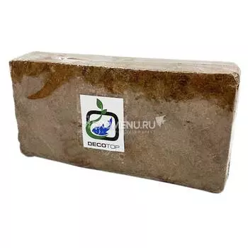 DECOTOP Coco Coir S Block - Субстрат из оболочки кокосового ореха, 1-5 мм, 640 г/1=7 л