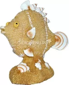 Декорация для аквариума "Рыбка из песка и ракушек" 6 см