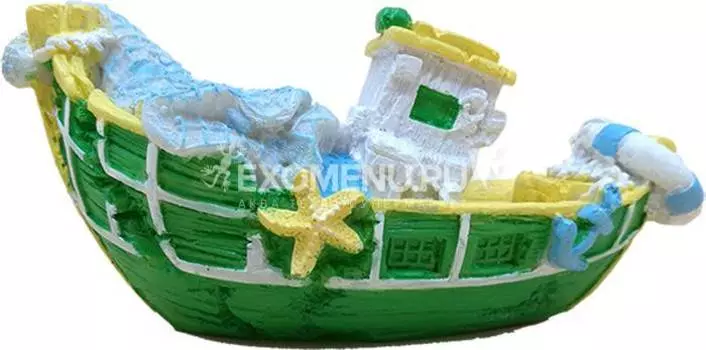 Декорация для аквариума "Старый буксир" 16x7x6.8 см