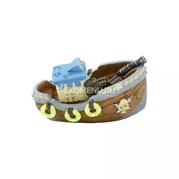 Декорация пластиковая PRIME "Пиратская лодка"12.5х7.5х7.5 см