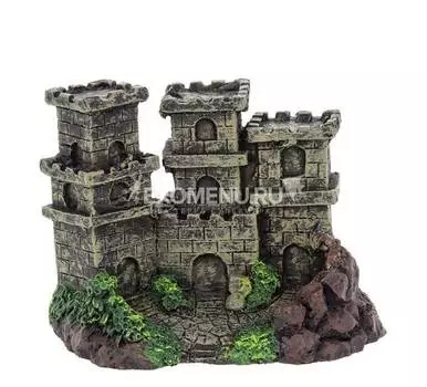 Декорация пластиковая PRIME "Замок с тремя башнями" 120х80х85мм