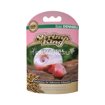 Dennerle Shrimp King SnailStixx - Основной корм в форме палочек для пресноводных улиток, 45 г