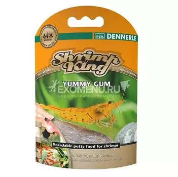 Dennerle Shrimp King Yummy Gum - Лакомство для креветок для крепления на стекло или декорации в нано-аквариумах, 55 г