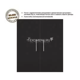 Дверки Ф-290 для подставки РИФ 110/125/200/250/ ПАНОРАМА 120/140/180/240/ K100 (чёрная шагрень) плит