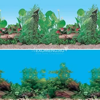 !Фон 9011/9031, 0,6*15м "Прибрежные заросли/Водное шоу"