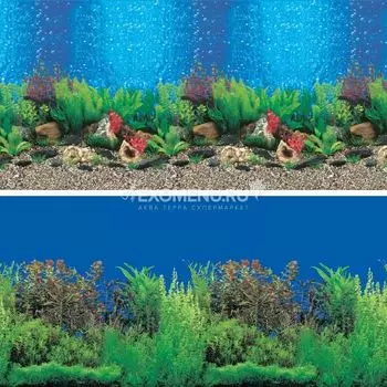 !Фон 9019/9033, 0,5*15м "Голубые Гавайи/Морская трава"