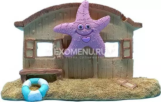 Грот для аквариума "Домик морской звездочки" 18x5.5x10 см