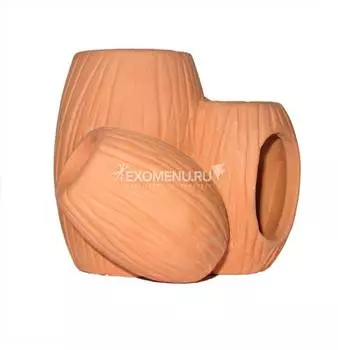 Грот-укрытие керамическое "Кокосы" 10,1*8,2*8 см (Коричневый)