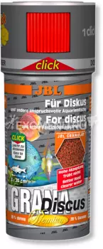 JBL GranaDiscus CLICK - Основной корм премиум-класса в форме гранул для дискусов, в банке с дозатором, 250 мл (110 г)
