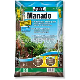 JBL Manado 5l - Питательный грунт, улучшающий качество воды и стимулирующий рост растений, красно-коричневый (цвет латеритной почвы), 5л
