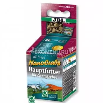 JBL NanoCrabs - Основной корм в форме тонущих чипсов для карликовых раков в нано-аквариумах, 60 мл (30 г)