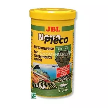 JBL NovoPleco - Водорослевые чипсы с примесью целлюлозы для кольчужных сомов, 1000 мл. (510 г.)