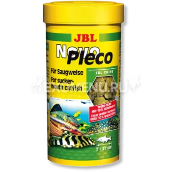 JBL NovoPleco - Водорослевые чипсы с примесью целлюлозы для кольчужных сомов, 250 мл. (125 г.)