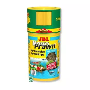 JBL NovoPrawn CLICK - Основной корм в форме гранул для креветок, в банке с дозатором, 100 мл (58 г)