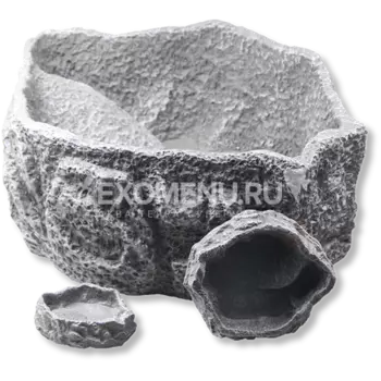 JBL ReptilBar GREY S - Кормушка, поилка и купалка для обитателей террариума, серая