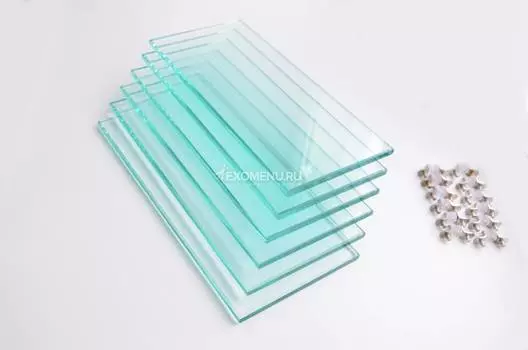 Комплект полированных стеклянных полок Т10мм с фурнитурой д/п ALTUM 135/CRYSTAL 145 (6шт) 116*289мм (шт.)