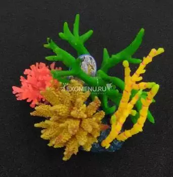 Композиция из кораллов пластик+силикон 19х18х16.5см (SH270)