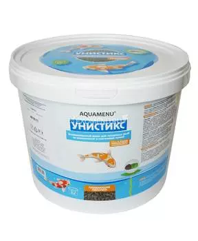 Корм АКВА МЕНЮ Унистикс, ведро 11 л (2 кг), палочки для прудовых рыб