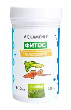Корм AQUAMENU Фитос 100 мл, хлопья с растительными добавками