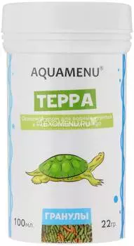 Корм AQUAMENU Терра 100 мл, плавающие гранулы для водных черепах