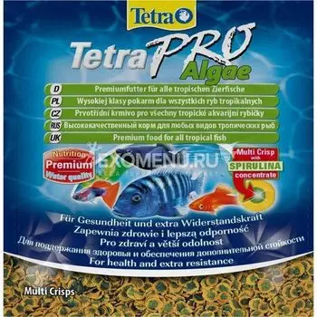 Корм для всех видов рыб со спирулиной Tetra Pro Algae 12 g чипсы