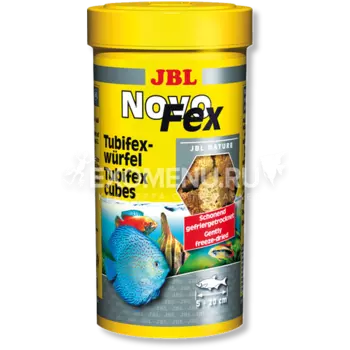 Корм JBL NovoFex, в форме кубиков из трубочника для пресноводных аквариумных рыб и водных черепах, 100 мл (10 г)